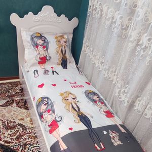 فروش اینترنتی روتختی کشدار تخت تک نفره طرح باربی سفید 