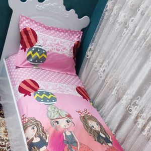 خرید اینترنتی کاورتشک  روتختی تک نفره  طرح دخترانه