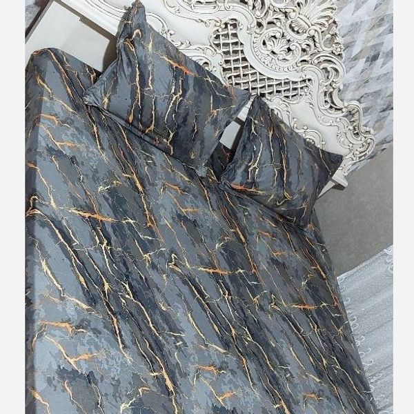 روتختی کشدوزی تخت دونفره طرح سنگی ماربل