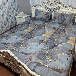 خرید انلاین ملحفه روبالشی دونفره سنگی قهوه ای