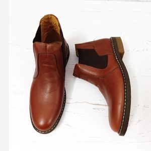 فروش اینترنتی نیم بوت مردانه چرم طبیعی مدل فیلیکس حراج تک سایز 