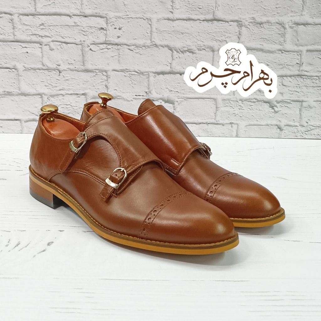 فروش اینترنتی کفش مردانه مجلسی چرم طبیعی مدل آلفردو قهوه ای 