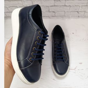 مشخصات کفش مردانه ونس شیک چرم طبیعی دست دوز مدل تونی سرمه ای 