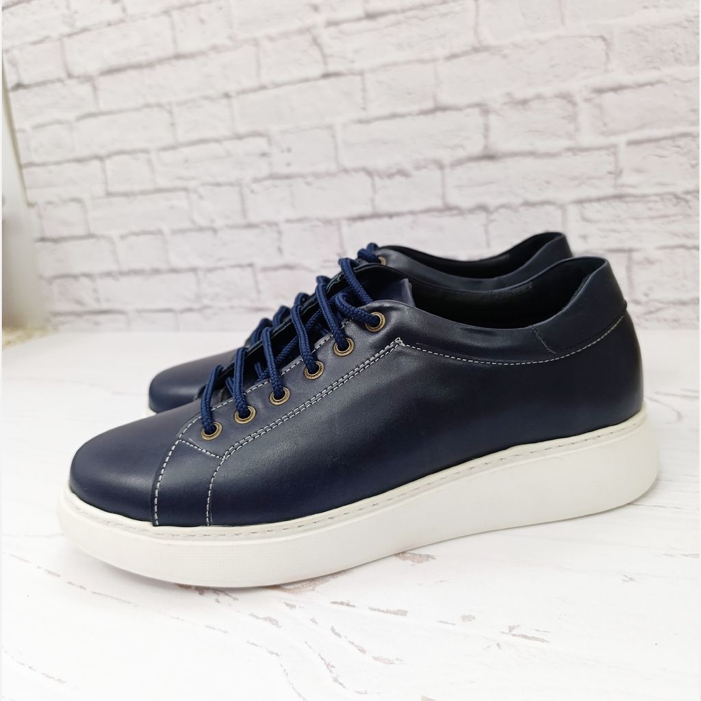 خرید اینترنتی کفش مردانه ونس شیک چرم طبیعی دست دوز مدل تونی سرمه ای 