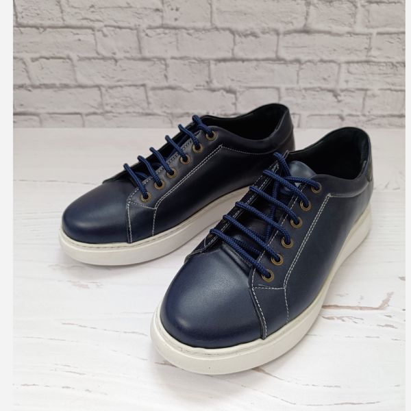 کفش مردانه ونس شیک چرم طبیعی دست دوز مدل تونی سرمه ای