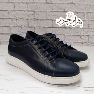 قیمت کفش مردانه ونس شیک چرم طبیعی دست دوز مدل تونی سرمه ای 