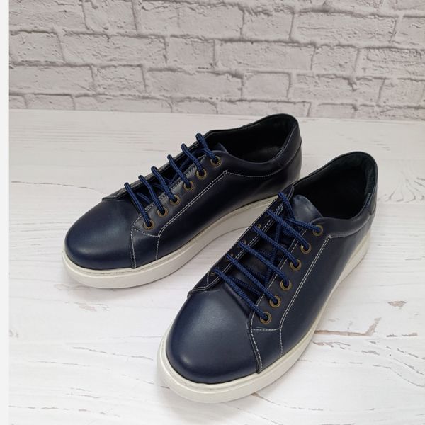 کفش مردانه ونس شیک چرم طبیعی دست دوز مدل تونی سرمه ای