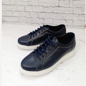 قیمت ارزان کفش مردانه ونس شیک چرم طبیعی دست دوز مدل تونی سرمه ای 