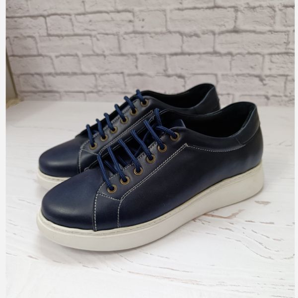 کفش مردانه ونس شیک چرم طبیعی دست دوز مدل تونی سرمه ای