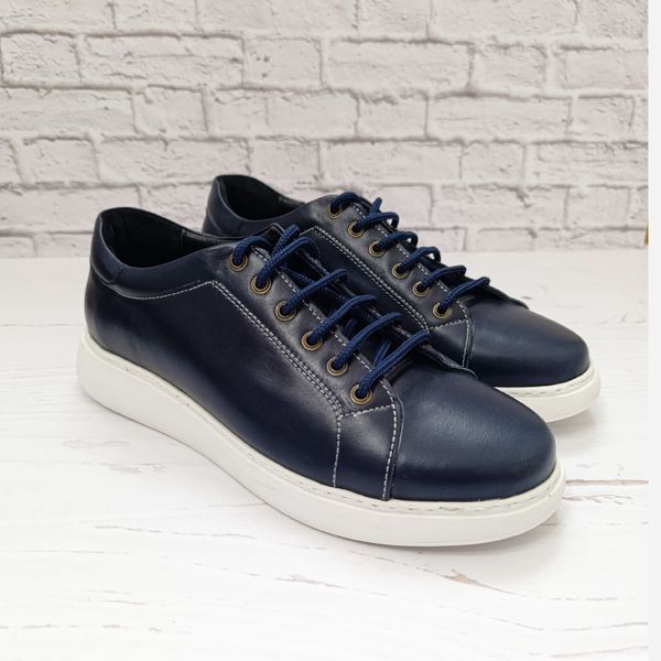 کفش مردانه ونس شیک چرم طبیعی دست دوز مدل تونی سرمه ای