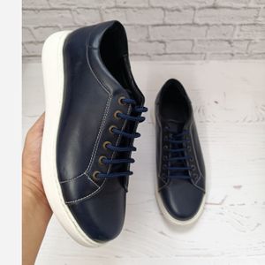 خرید آنلاین کفش مردانه ونس شیک چرم طبیعی دست دوز مدل تونی سرمه ای 