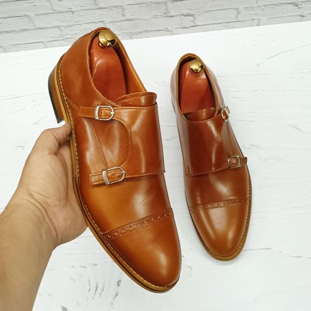 خرید انلاین کفش مردانه مجلسی چرم طبیعی مدل آلفردو عسلی 