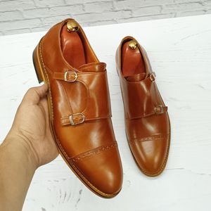 خرید انلاین کفش مردانه مجلسی چرم طبیعی مدل آلفردو عسلی 