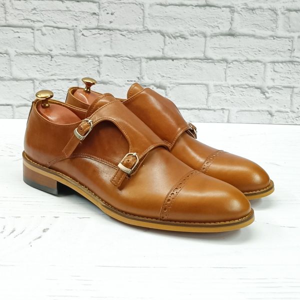 کفش مردانه مجلسی چرم طبیعی مدل آلفردو عسلی