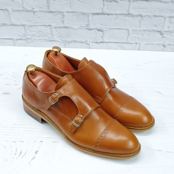 کفش مردانه مجلسی چرم طبیعی مدل آلفردو عسلی