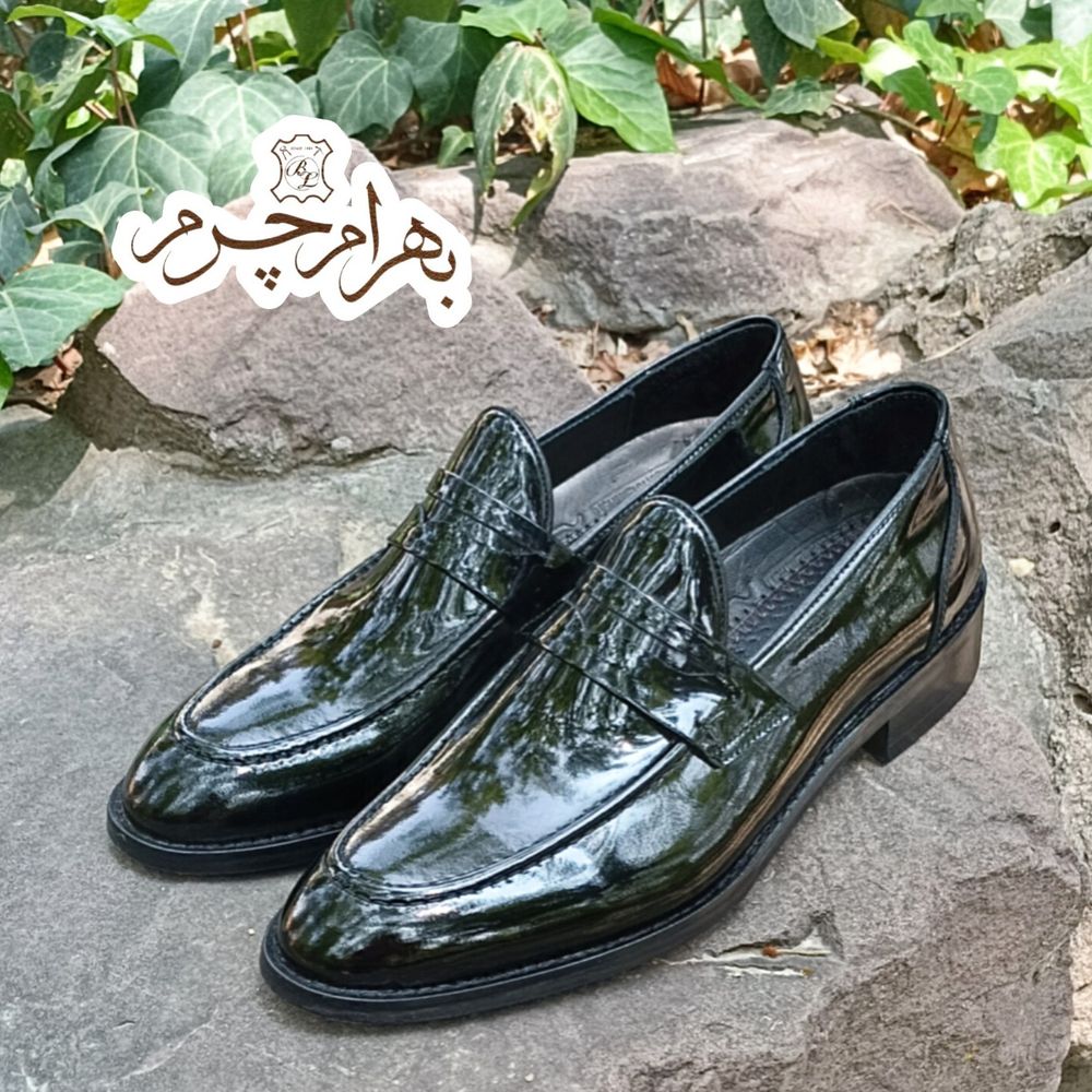 خرید آنلاین کفش مردانه  کالج چرم طبیعی دست دوز کاپری ورنی 