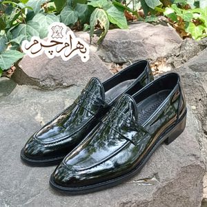 خرید آنلاین کفش مردانه  کالج چرم طبیعی دست دوز کاپری ورنی 