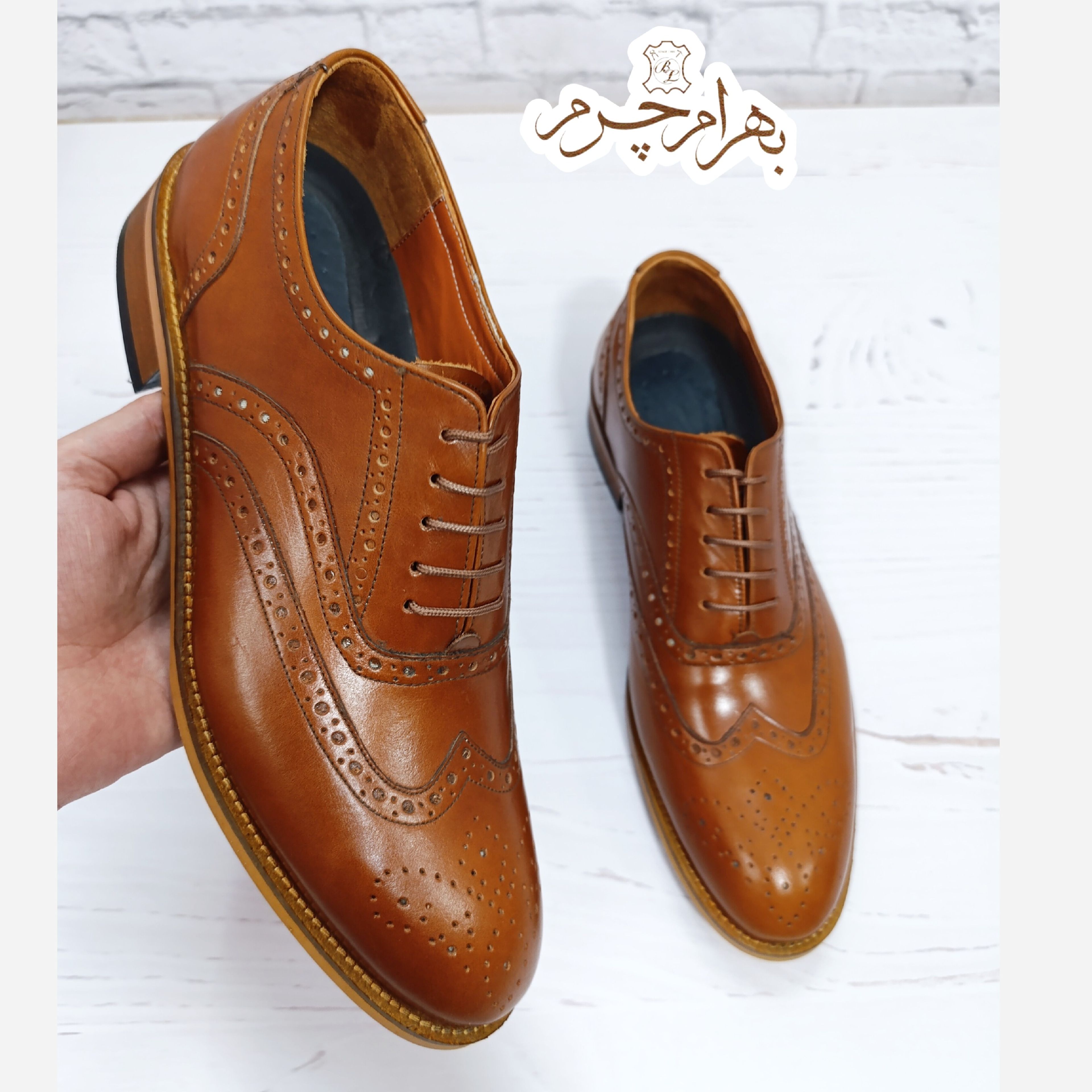 خرید آنلاین کفش مردانه مجلسی چرم طبیعی مدل نیلسون عسلی 