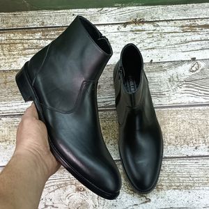 فروش اینترنتی نیم بوت مردانه چرم طبیعی مشکی آلپاین کلاسیک 