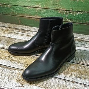 خرید اینترنتی نیم بوت مردانه چرم طبیعی مشکی آلپاین کلاسیک 
