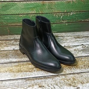 خرید اینترنتی نیم بوت مردانه چرم طبیعی مشکی آلپاین کلاسیک 