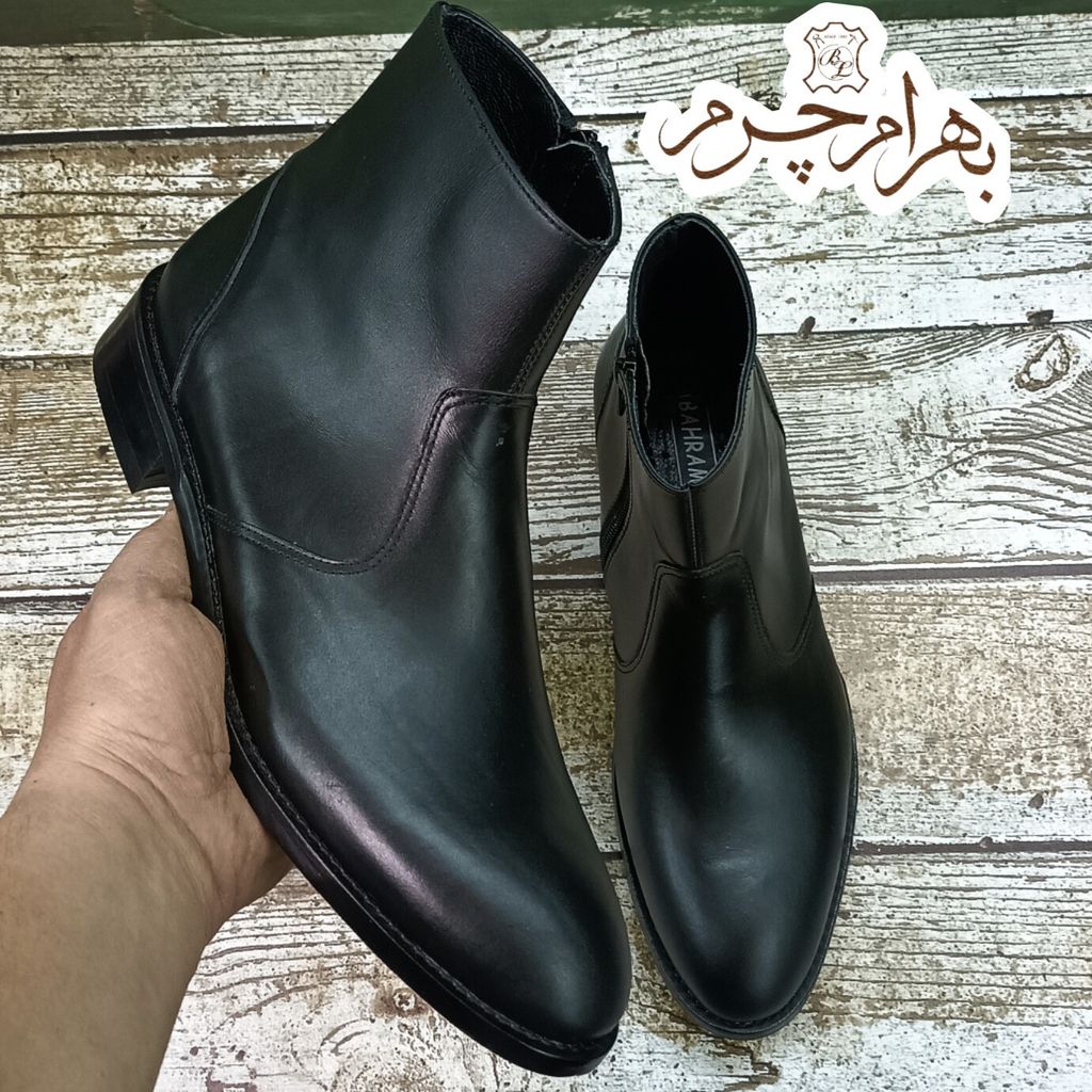 مشخصات نیم بوت مردانه چرم طبیعی مشکی آلپاین کلاسیک 