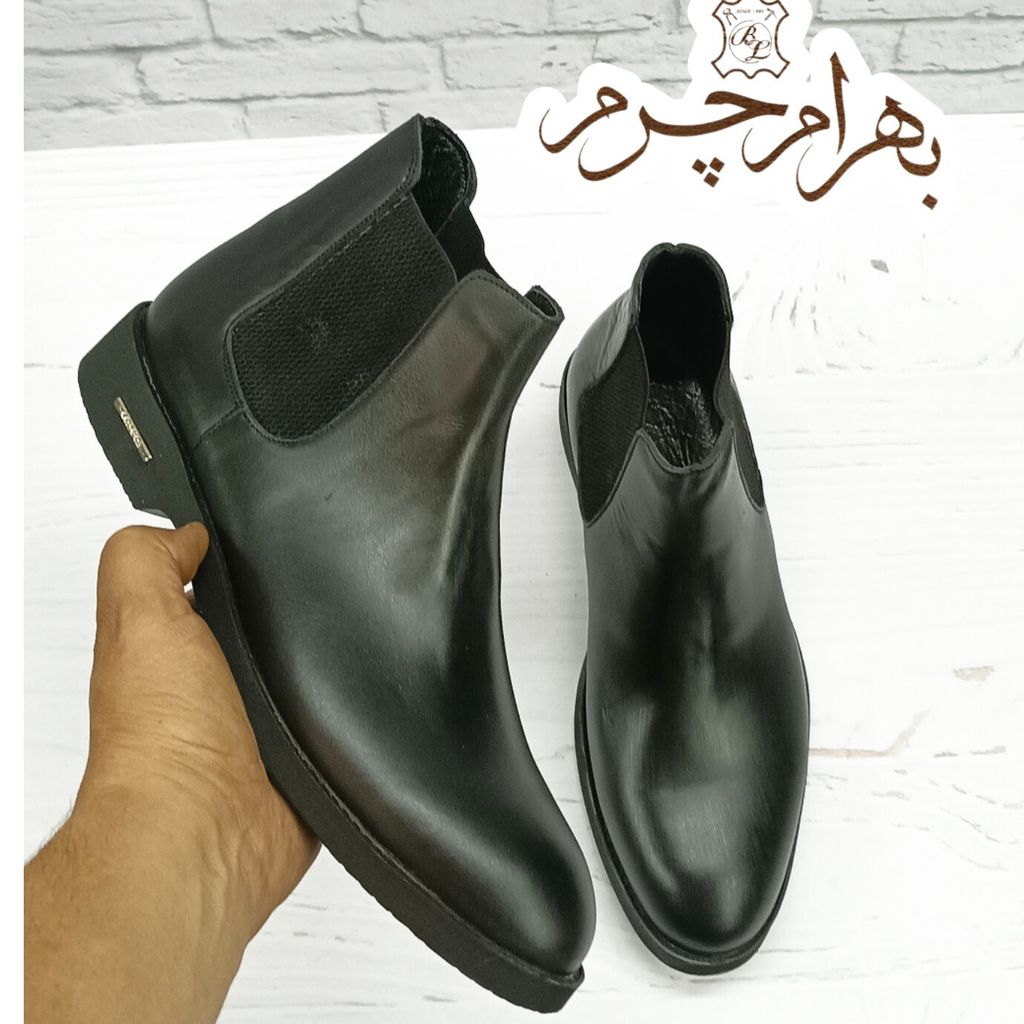 خرید اینترنتی نیم بوت مردانه اسپرت چرم طبیعی چلسی دست دوز مدل کوین 