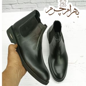 خرید اینترنتی نیم بوت مردانه اسپرت چرم طبیعی چلسی دست دوز مدل کوین 