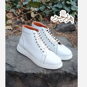 قیمت نیم بوت مردانه ونس شیک چرم طبیعی دست دوز ادوین سفید 