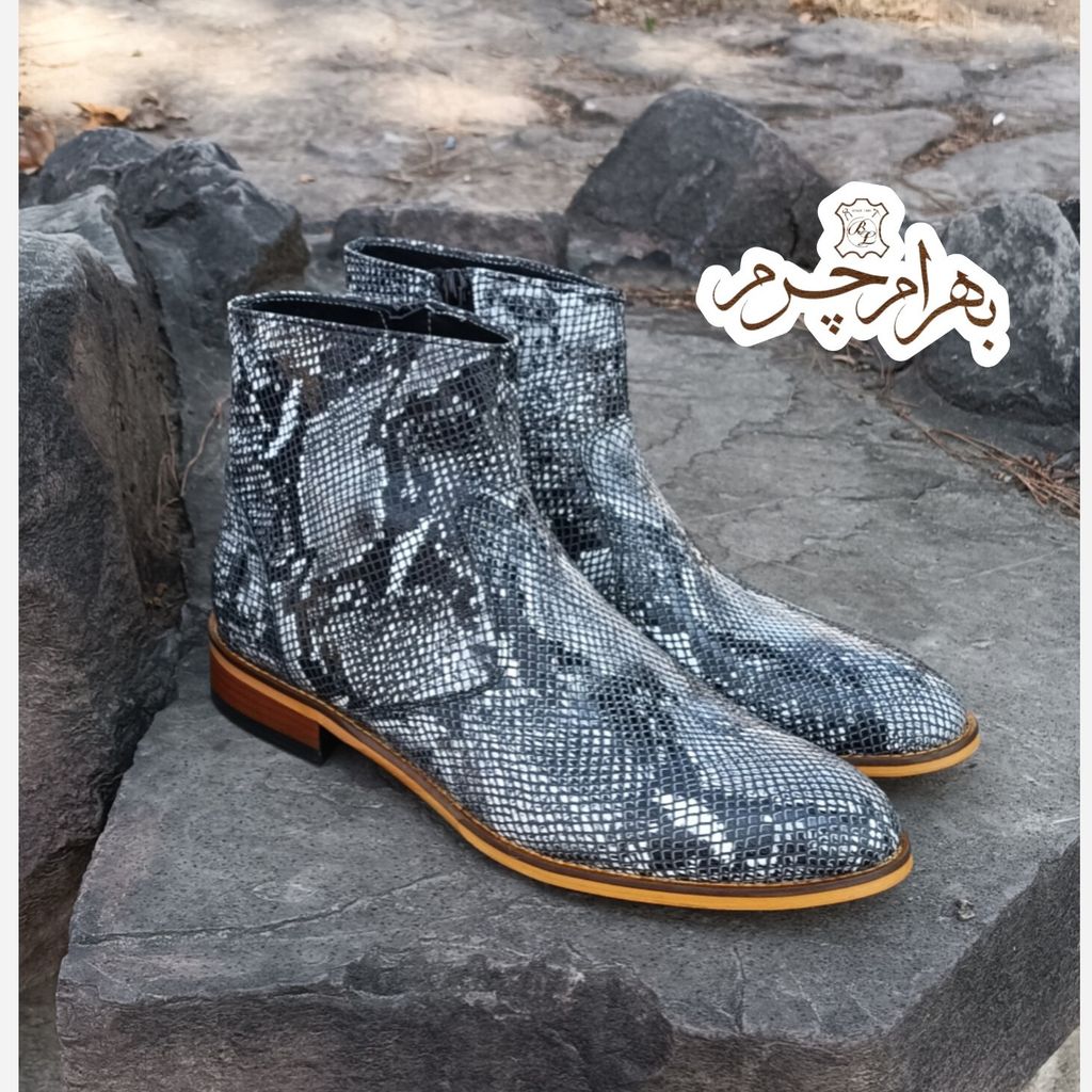 خرید آنلاین نیم بوت مردانه رسمی خاص چرم طبیعی آلپاین پوست ماری نچرال 