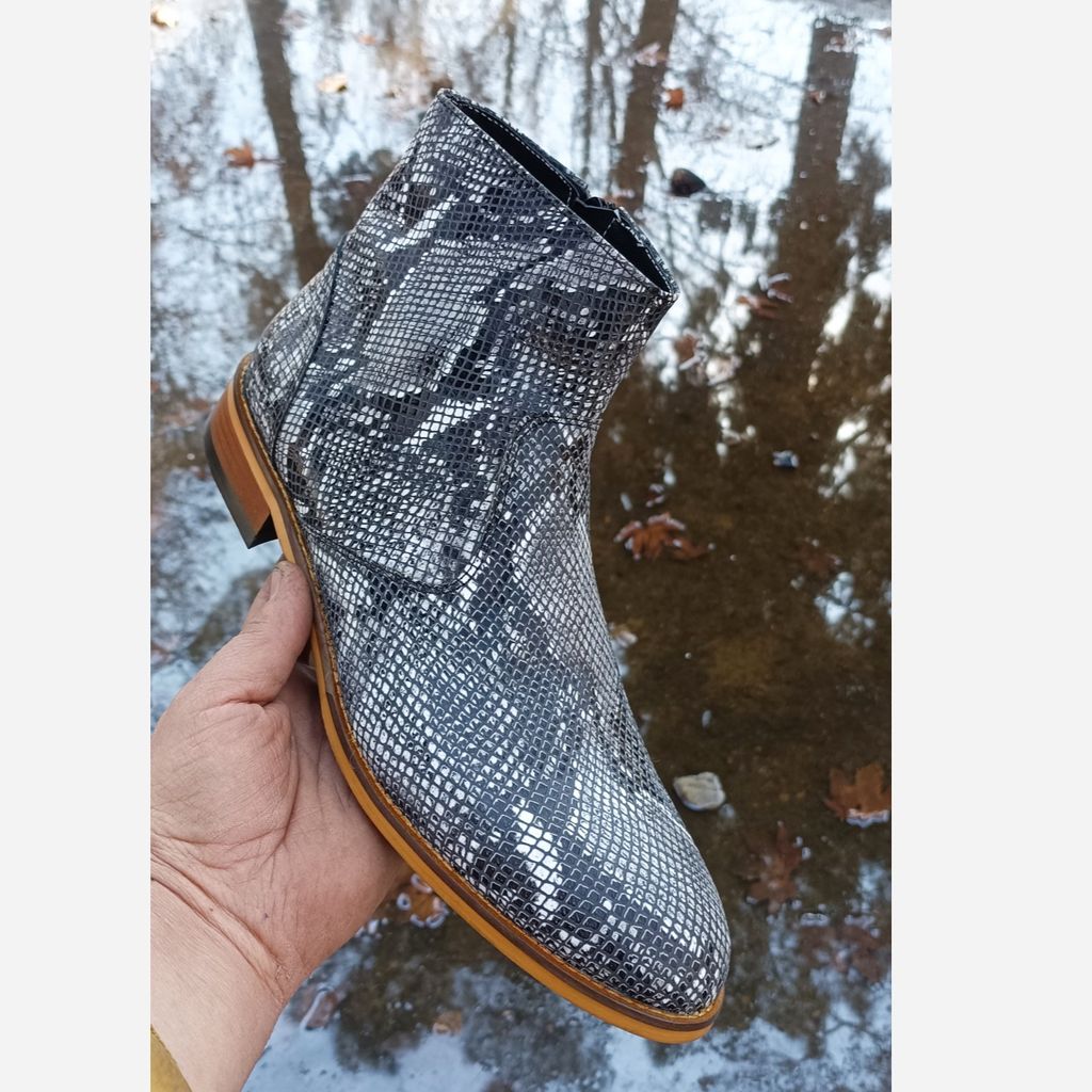 قیمت ارزان نیم بوت مردانه رسمی خاص چرم طبیعی آلپاین پوست ماری نچرال 