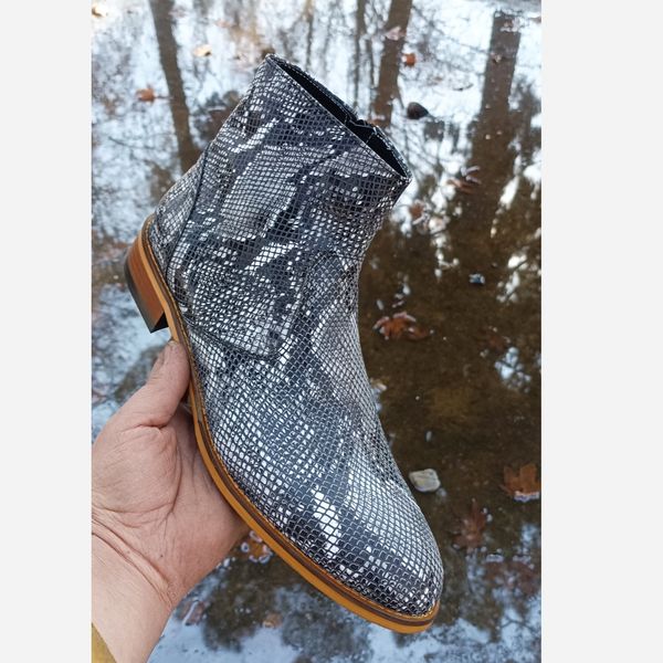 نیم بوت مردانه رسمی خاص چرم طبیعی آلپاین پوست ماری نچرال