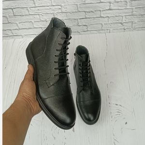 خرید انلاین نیم بوت مردانه اسپرت چرم طبیعی دست دوز مدل فیدل مشکی