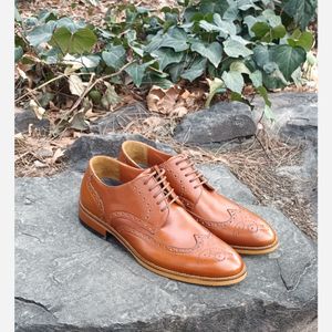 قیمت کفش مردانه مجلسی چرم طبیعی مدل ویلسون عسلی 