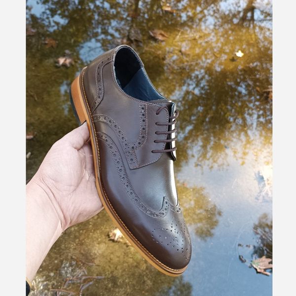 کفش مردانه مجلسی چرم طبیعی ویلسون قهوه ای