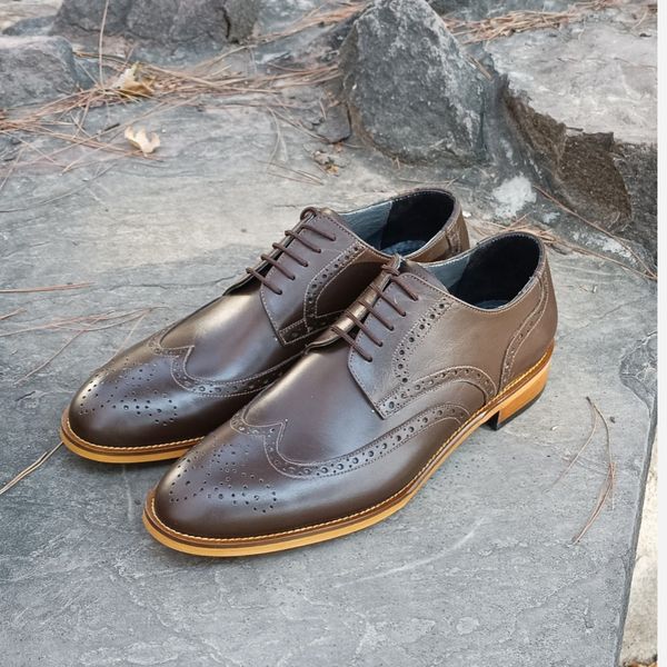 کفش مردانه مجلسی چرم طبیعی ویلسون قهوه ای