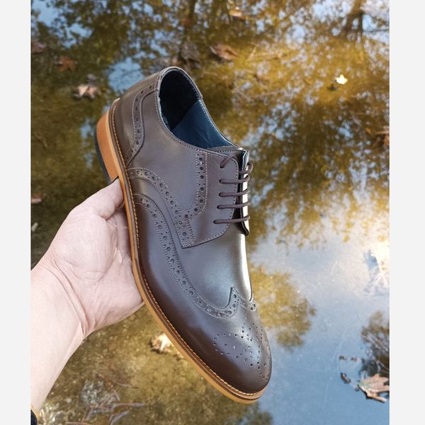 کفش مردانه مجلسی چرم طبیعی ویلسون قهوه ای