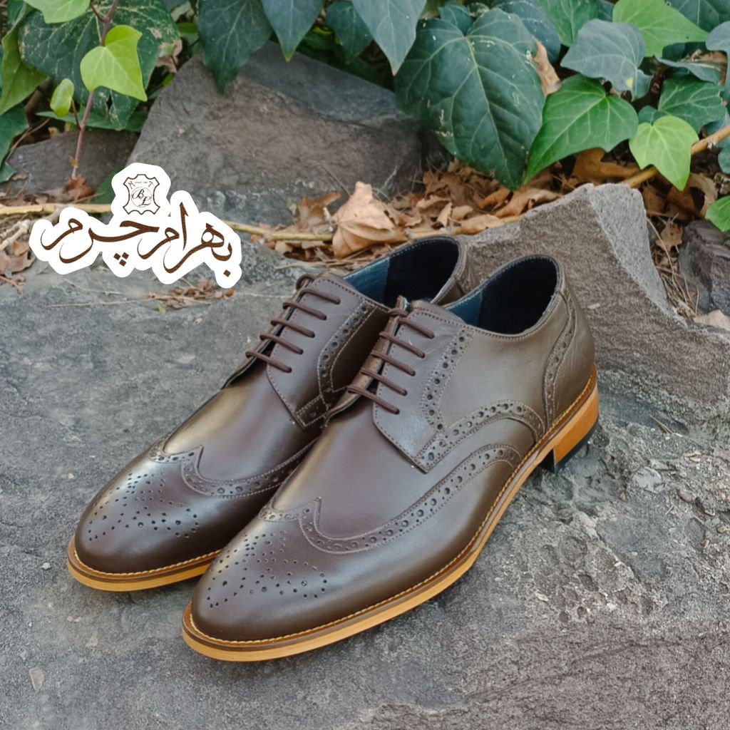 قیمت ارزان کفش مردانه مجلسی چرم طبیعی ویلسون قهوه ای 
