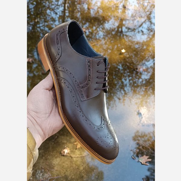 کفش مردانه مجلسی چرم طبیعی ویلسون قهوه ای