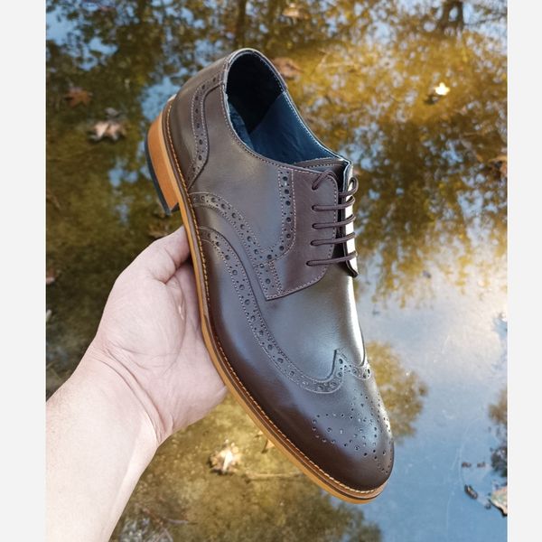 کفش مردانه مجلسی چرم طبیعی ویلسون قهوه ای