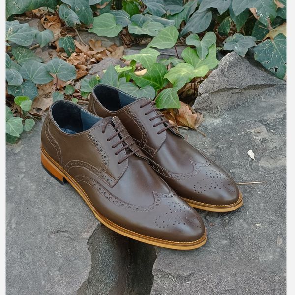 کفش مردانه مجلسی چرم طبیعی ویلسون قهوه ای