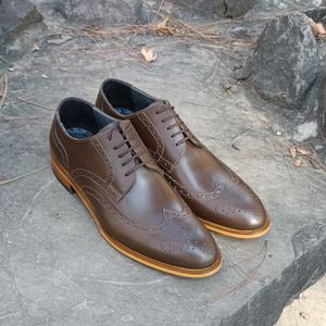 خرید اینترنتی کفش مردانه مجلسی چرم طبیعی ویلسون قهوه ای 