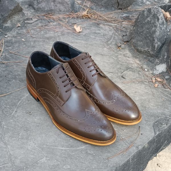 کفش مردانه مجلسی چرم طبیعی ویلسون قهوه ای
