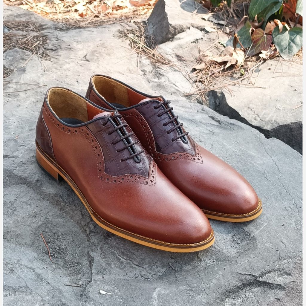 خرید اینترنتی کفش مردانه مجلسی چرم طبیعی دست دوز مدل ژرژ قهوه ای 