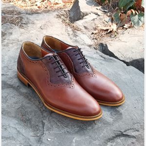 خرید اینترنتی کفش مردانه مجلسی چرم طبیعی دست دوز مدل ژرژ قهوه ای 