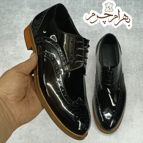 کفش پسرانه زنانه چرم دستدوز  مدل ویلی مشکی