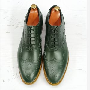 قیمت کفش مردانه مجلسی چرم طبیعی مدل نیلسون یشمی