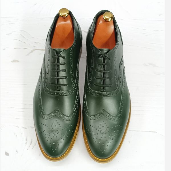 کفش مردانه مجلسی چرم طبیعی مدل نیلسون یشمی