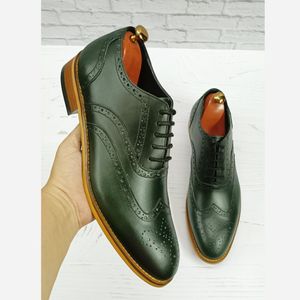 قیمت ارزان کفش مردانه مجلسی چرم طبیعی مدل نیلسون یشمی