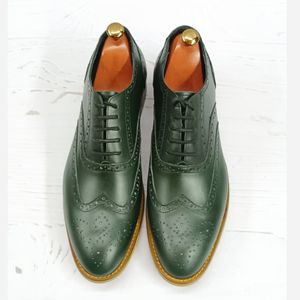 خرید اینترنتی کفش مردانه مجلسی چرم طبیعی مدل نیلسون یشمی